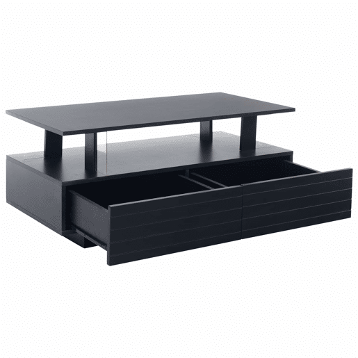 Mesa de centro LED - Características de armazenamento - Preto