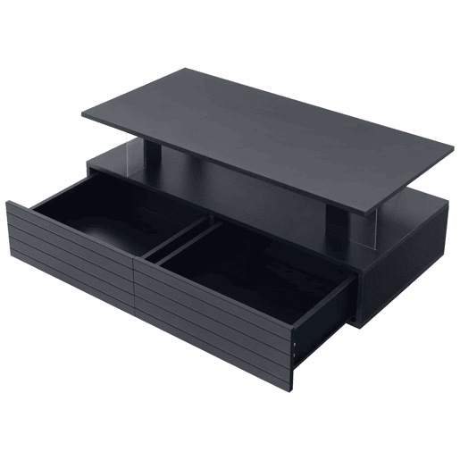 Mesa de centro LED - Características de armazenamento - Preto