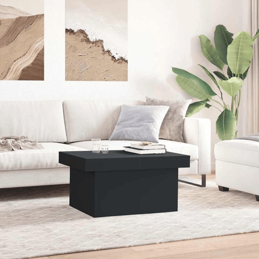 Mesa de Centro, Mesa baixa, 80x55x40 cm derivados de madeira preto