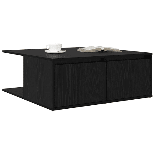 Mesa de Centro, Mesa baixa, com gaveta Carvalho preto 80 x 80 x 31 cm