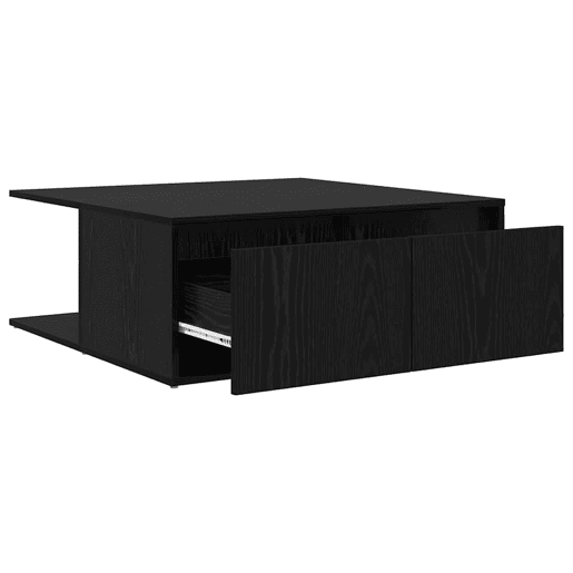 Mesa de Centro, Mesa baixa, com gaveta Carvalho preto 80 x 80 x 31 cm