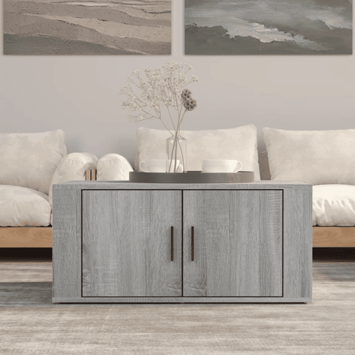 Mesa de Centro, Mesa baixa, 80x50x36 cm derivados de madeira cinza sonoma