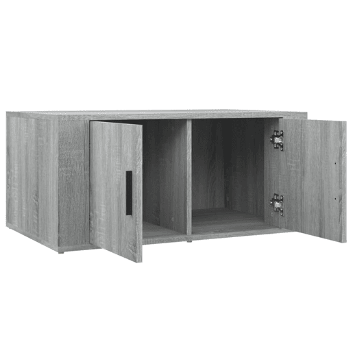 Mesa de Centro, Mesa baixa, 80x50x36 cm derivados de madeira cinza sonoma