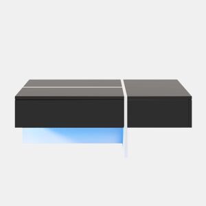 Mesa de centro - com sistema de iluminação LED controlado por aplicações - Preto
