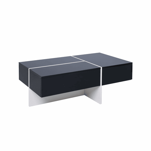 Mesa de centro - com sistema de iluminação LED controlado por aplicações - Preto