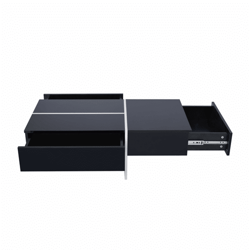 Mesa de centro - com sistema de iluminação LED controlado por aplicações - Preto