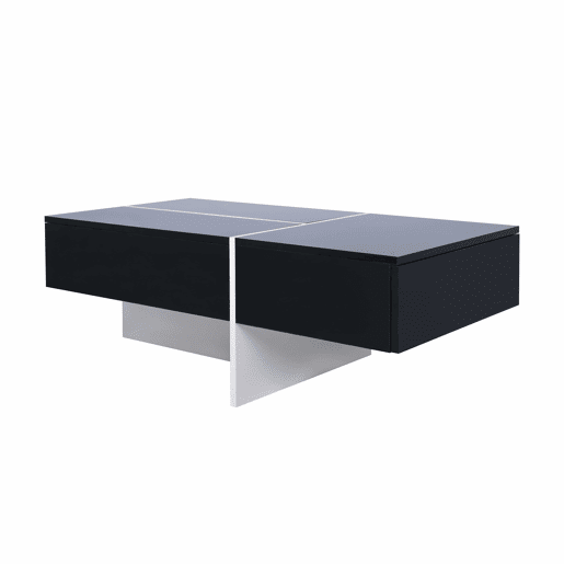 Mesa de centro - com sistema de iluminação LED controlado por aplicações - Preto