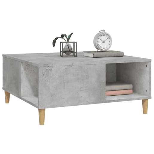 Mesa de Centro, Mesa baixa, 80x80x36,5 cm derivados madeira cinzento cimento