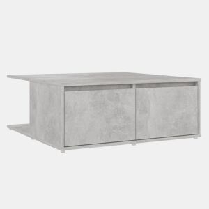 Mesa de Centro, Mesa baixa, 80x80x31 cm contraplacado cinzento cimento