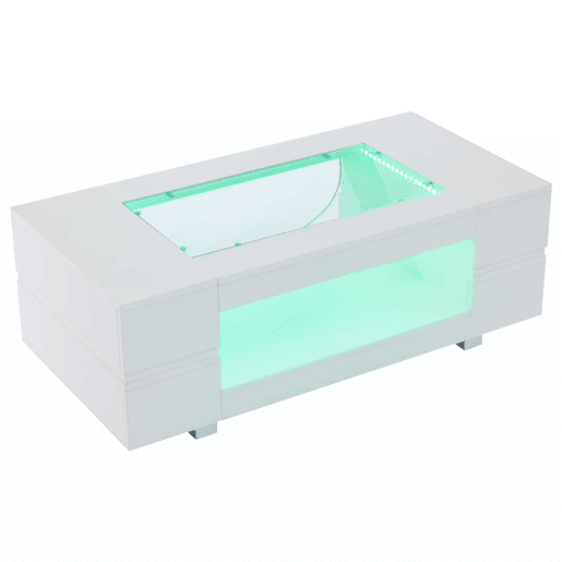 Mesa de centro LED - Controlo por aplicação Bluetooth - Branca