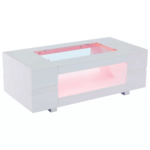 Mesa de centro LED - Controlo por aplicação Bluetooth - Branca