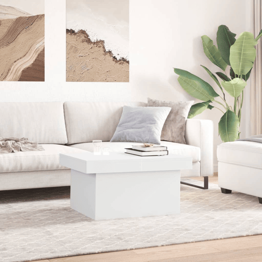 Mesa de Centro, Mesa baixa, 100x55x40 cm derivados de madeira branco