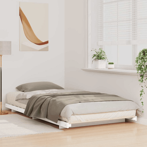 Estrutura de cama de chão simples e minimalista - Branco 90 x 220 cm