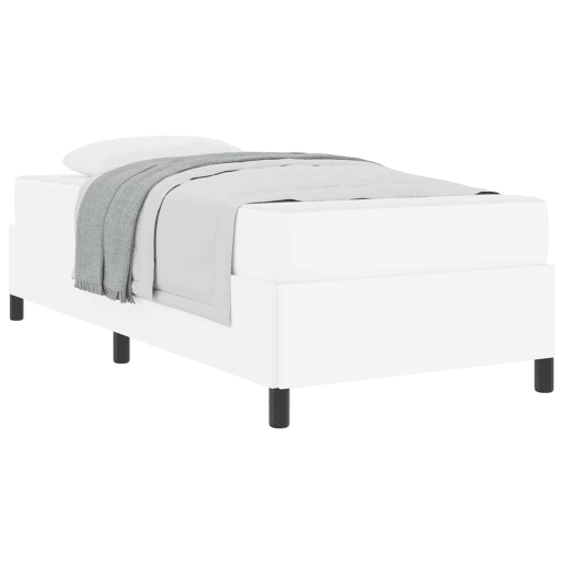 Estrutura de cama de solteiro para adultos com colchão Branco 90 x 200 cm tecido