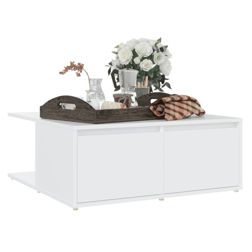 Mesa de Centro, Mesa baixa, 80x80x31 cm derivados de madeira branco
