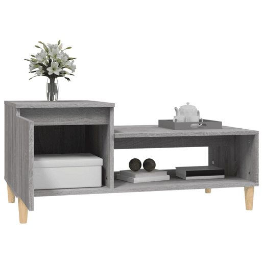 Mesa de Centro, Mesa baixa, 100x50x45 cm derivados madeira cinzento sonoma