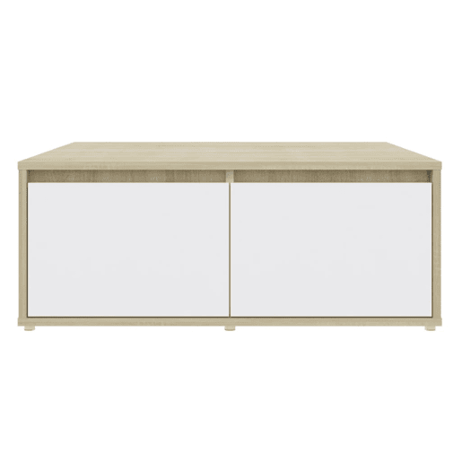 Mesa de Centro, Mesa baixa, derivados de madeira branco e carvalho sonoma