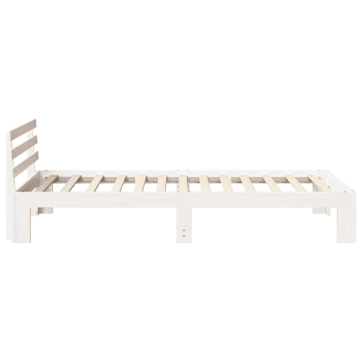 Estrutura de cama de solteiro para adultos - Branco 90 x 190 cm Madeira de Pinheiro Sólida