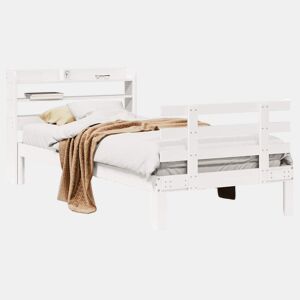 Estrutura de cama de solteiro para adultos c cabeceira 75x190 cm pinho maciço
