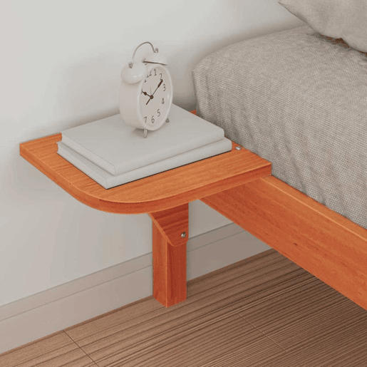 Estrutura de cama de solteiro para adultos com Mesas Laterais Marrom Cera 80 x 210 cm