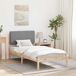 Estructura de cama simple para adultos 80x195 Estructura de cama simple para adultos 80x195 Blanco/ Gris Claro