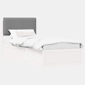 Estrutura de cama de solteiro simple com Cabeceira Estofada Cinzento-claro