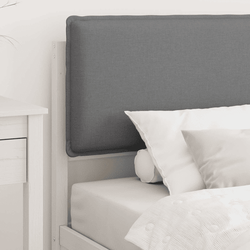 Estrutura de cama de solteiro simple com Cabeceira Estofada Cinzento-claro