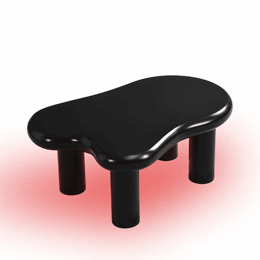 Mesa de centro - Formato nuvem - Com iluminação LED de 16 cores - Com gaveta - Preta