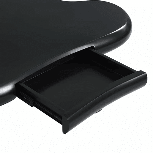 Mesa de centro - Formato nuvem - Com iluminação LED de 16 cores - Com gaveta - Preta