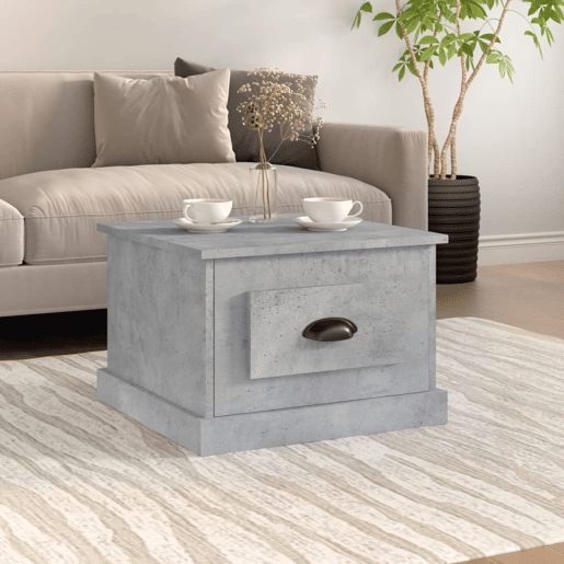 Mesa de Centro, Mesa baixa, 50x50x35 cm derivados de madeira cinzento sonoma