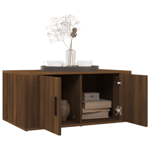 Mesa de Centro, Mesa baixa, 80x50x36 cm derivados de madeira carvalho castanho