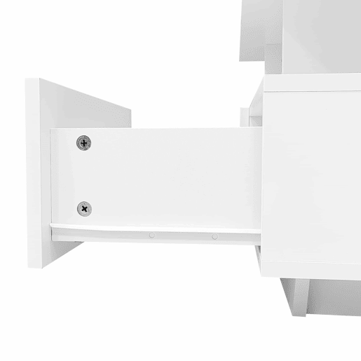 Mesa de centro moderna 90x55x41 cm - Com LED, 2 gavetas, design elegante - Branco