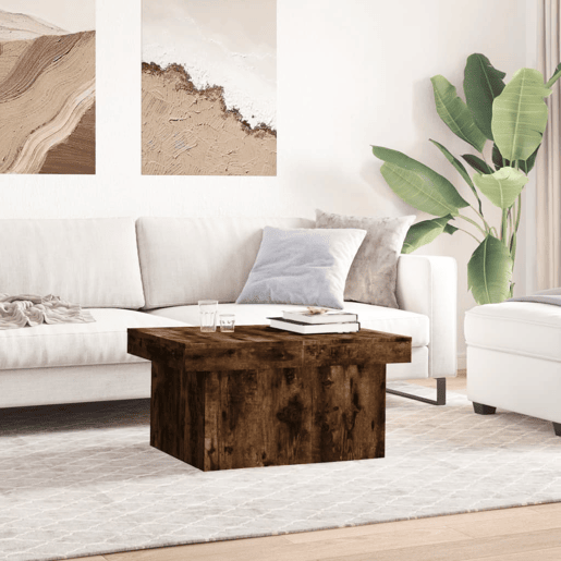 Mesa de Centro, Mesa baixa, 100x55x40 cm derivados madeira carvalho fumado