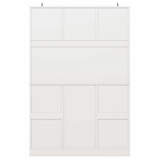 Armário de cozinha com prateleiras ajustáveis e garrafeira - Armário alto com 4 portas e 2 gavetas - Branco
