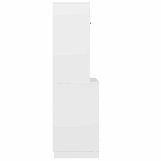 Armário de cozinha com prateleiras ajustáveis e garrafeira - Armário alto com 4 portas e 2 gavetas - Branco