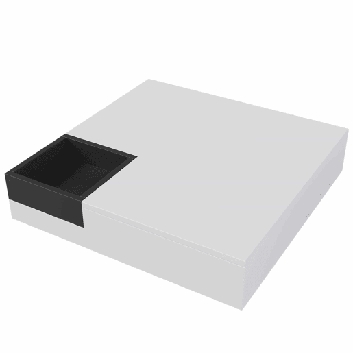 Mesa de centro quadrada com caixa de arrumação extraível - Luzes LED na parte inferior - Branco