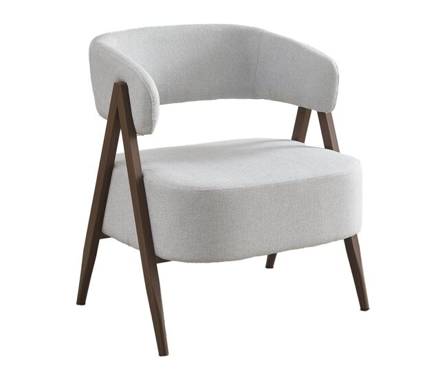 Sillón "astra" con estructura de imitación madera - gris claro