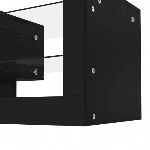 Móvel de TV alto brilho 181 cm - Com iluminação LED, frente em vidro, 2 gavetas rebatíveis - Preto Móvel de TV alto brilho 181 cm - Com iluminação LED, frente em vidro, 2 gavetas rebatíveis - Preto