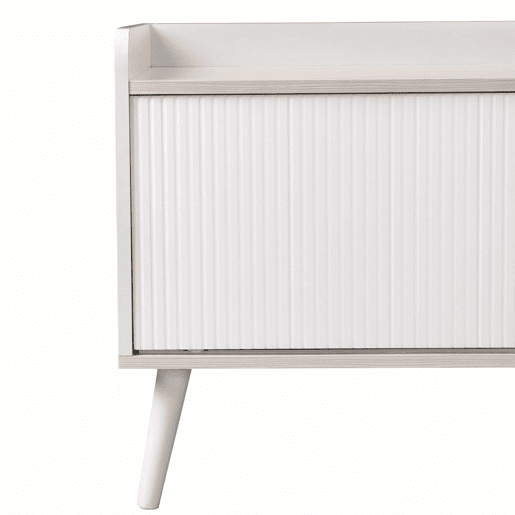 Móvel de TV 160 cm - Com duas gavetas, duas portas de correr, superfície baixa - Branco