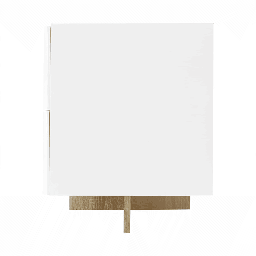 Móvel de TV 190 cm - 3 portas, 2 gavetas - Branco com dourado e madeira