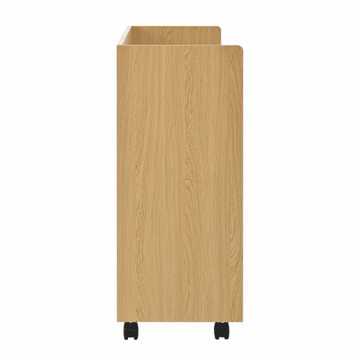 Sapateiro móvel 110x35x86 cm - Com rodas universais com travão, prateleiras ajustáveis, dobradiça amortecida - Natural