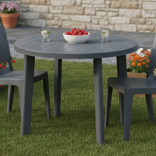 Mesa de exterior para 4 pessoas em plástico