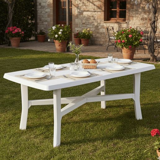 Mesa de Exterior 6 Lugares em Plástico Mesa de Exterior 6 Lugares em Plástico