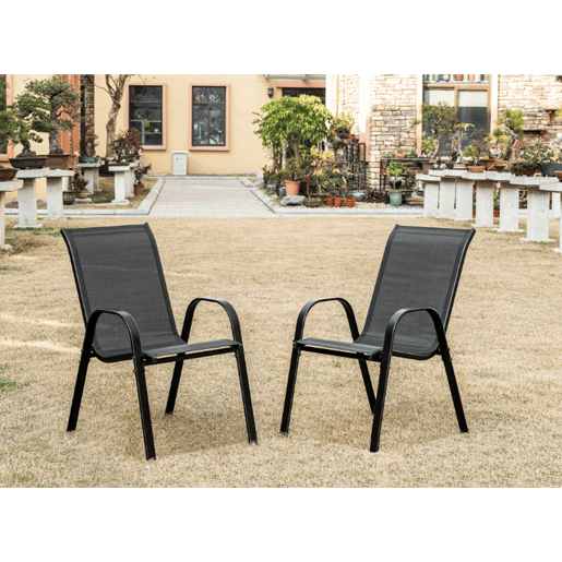 CONJUNTO DE CADEIRAS DE JARDIM de 4 peças, preto