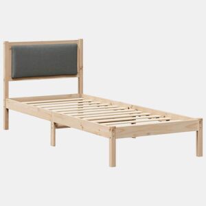 Estrutura de cama de solteiro para adultos com cabeceira Cinza Escuro 80 x 200 cm