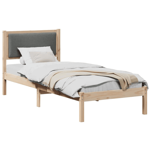 Estrutura de cama de solteiro para adultos com cabeceira Cinza Escuro 80 x 200 cm