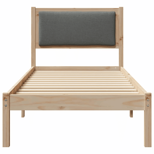 Estrutura de cama de solteiro para adultos com cabeceira Cinza Escuro 80 x 200 cm
