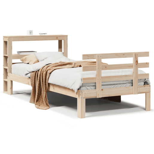 Estrutura de cama de solteiro para adultos com cabeceira 90x200 cm pinho maciço Estrutura de cama de solteiro para adultos com cabeceira 90x200 cm pinho maciço