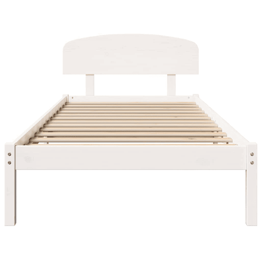 Estrutura de cama de solteiro para adultos com Cabeceira - Branco 100 x 200 cm