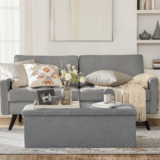 Dobrável POUF, cinzento claro Dobrável POUF, cinzento claro